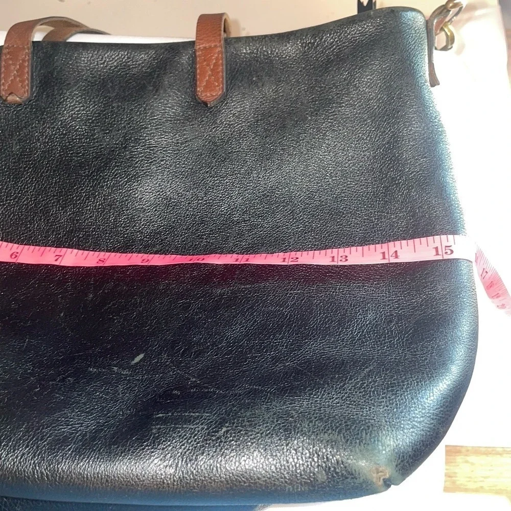 Madewell Black Leather Top Handle Zipper Tote Shoulder Bag Purse Crossbody EUC